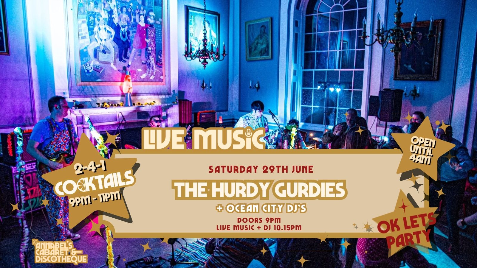 Live Music: THE HURDY GURDIES  // Annabel’s Cabaret & Discotheque