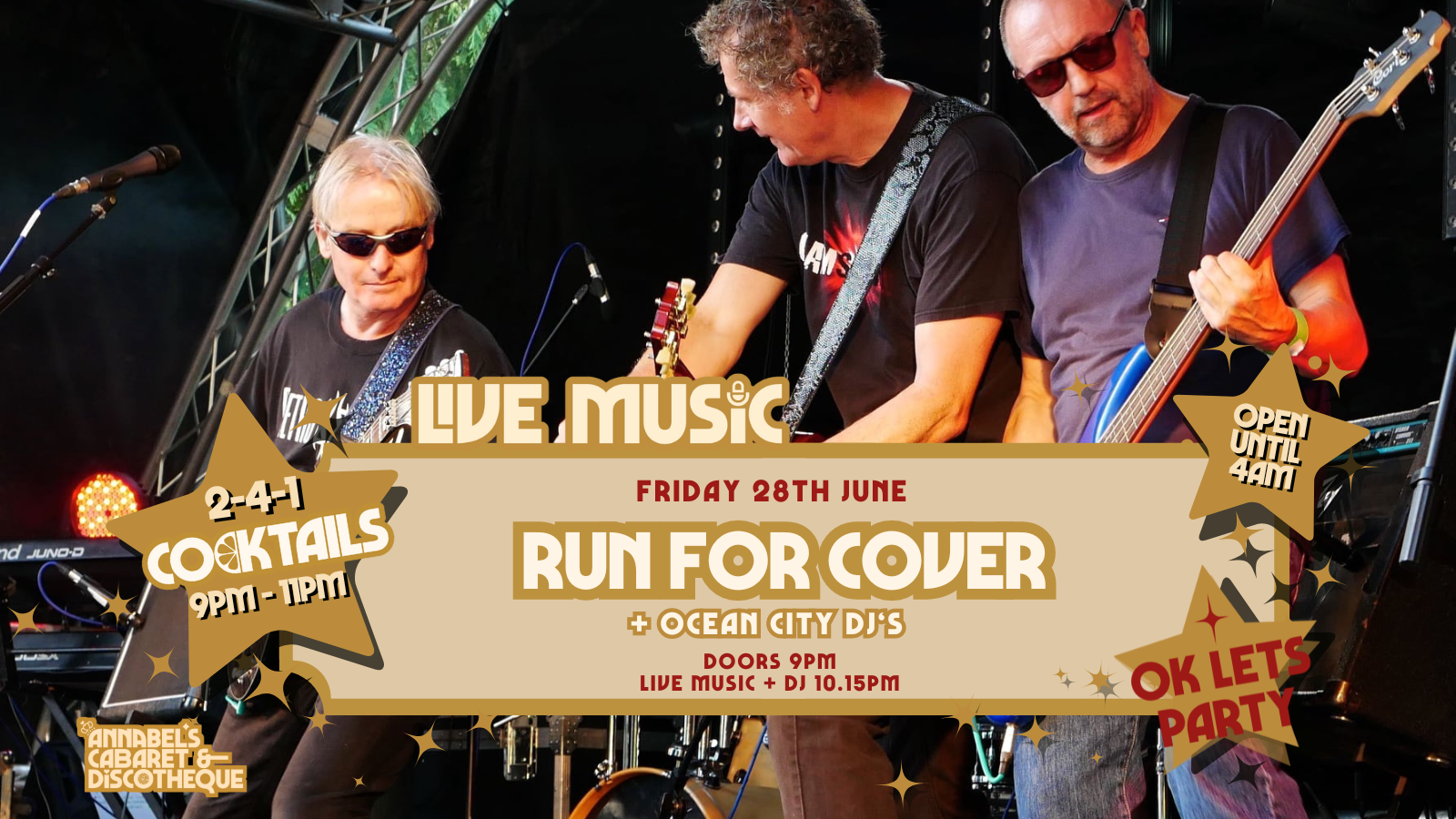 ‘Live Music: RUN FOR COVER // Annabel’s Cabaret & Discotheque
