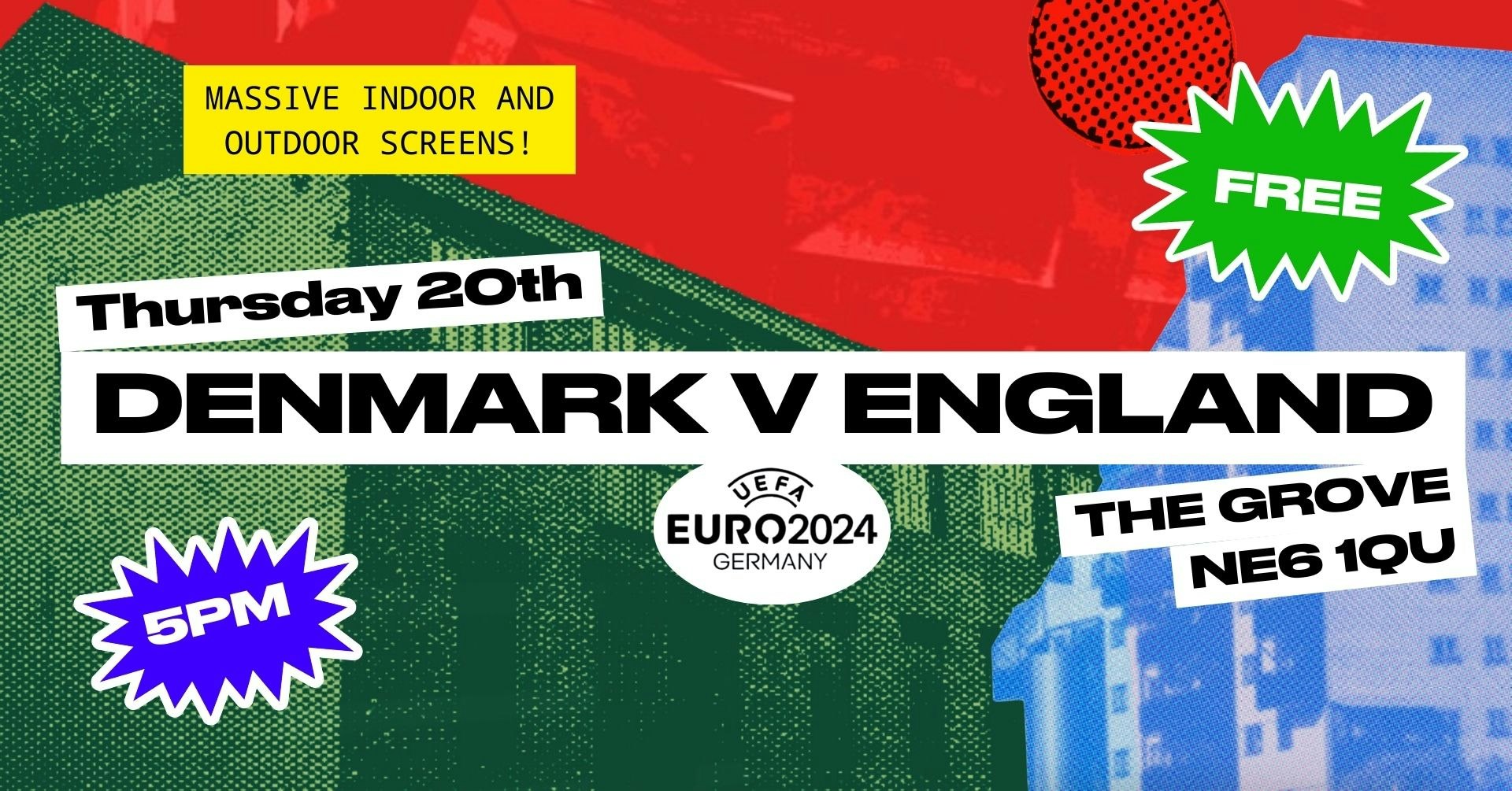 EUROS | DENMARK V ENGLAND | FREE ENTRY