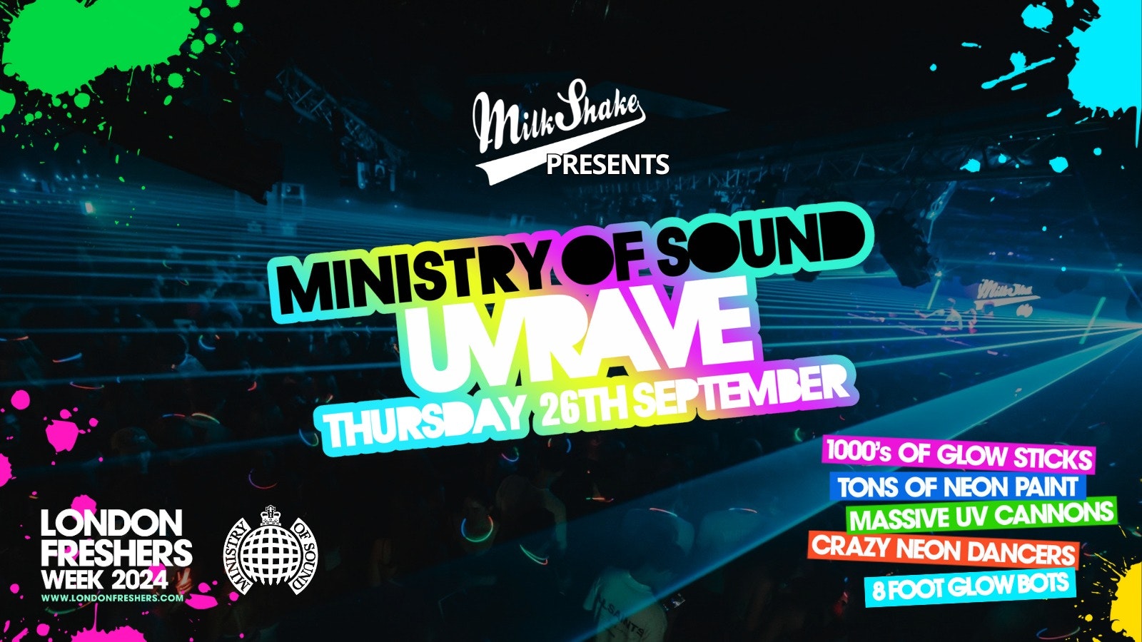 The London Freshers UV Rave 2024 🔋September 26th  ⚡ BOOK NOW ⚡