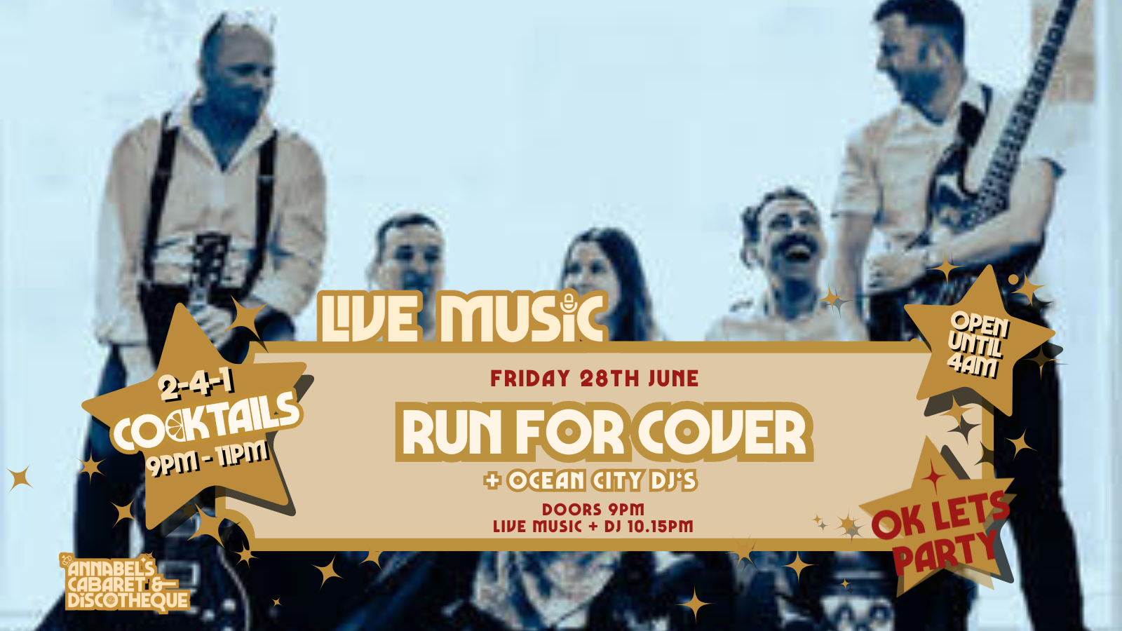 ‘Live Music: RUN FOR COVER // Annabel’s Cabaret & Discotheque