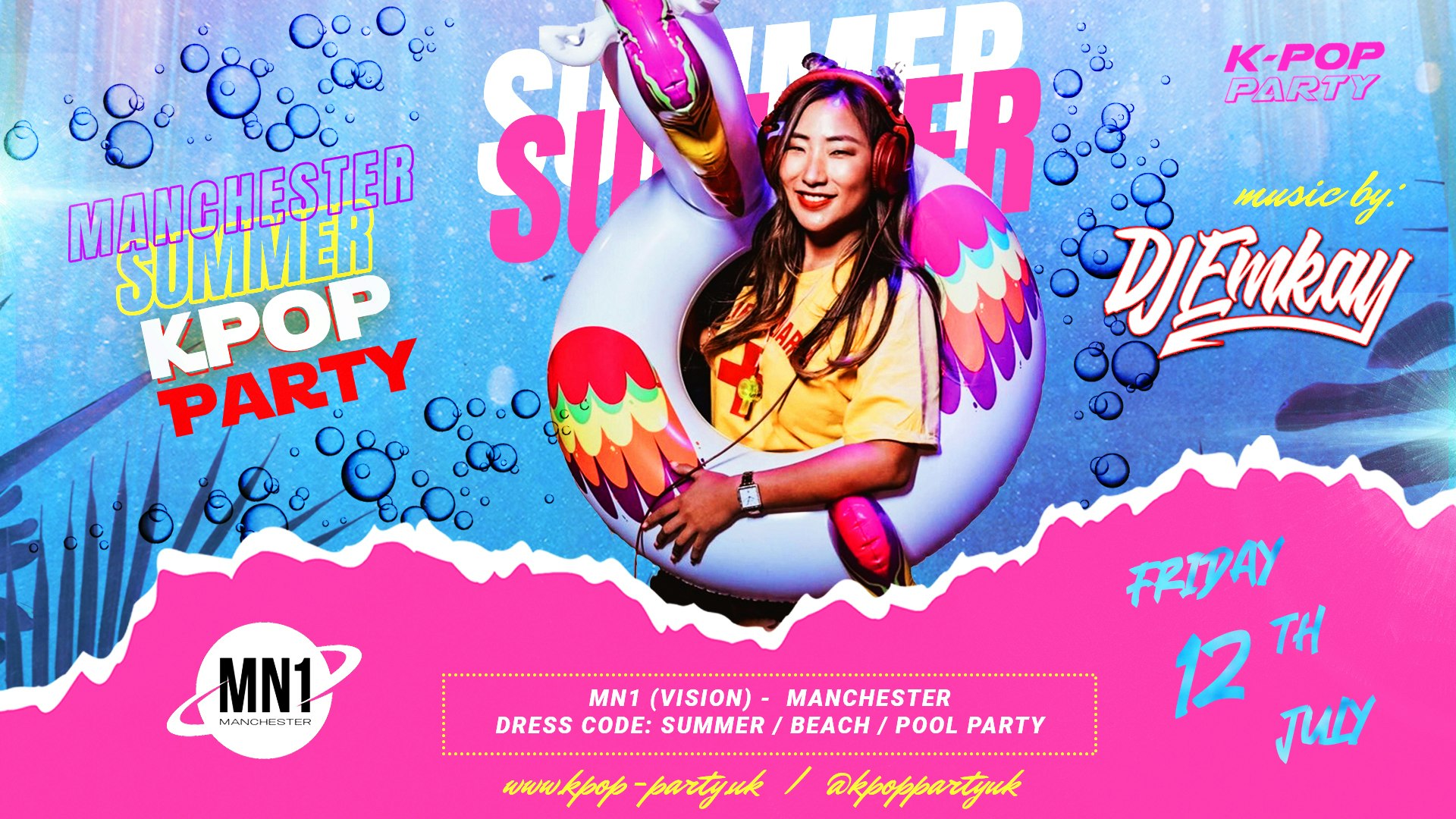 Manchester K-POP  Summer Party with DJ EMKAY – Friday 12th July