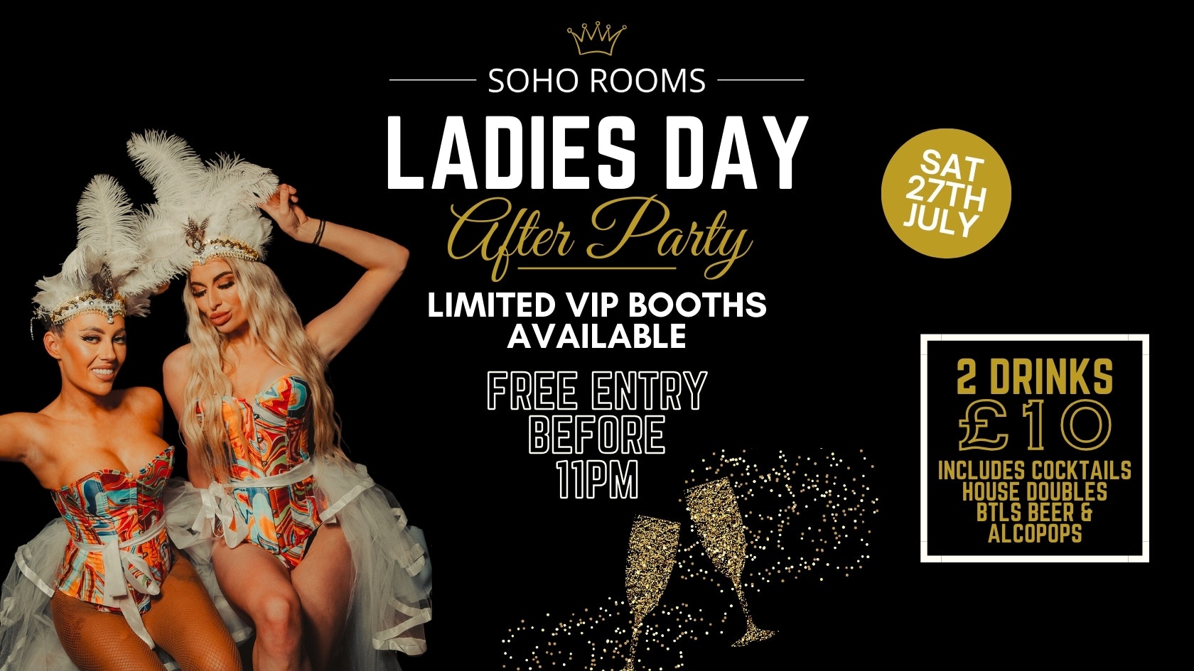 Soho Ladies Day After Party | Soho Rooms Newcastle | Sat 27th July