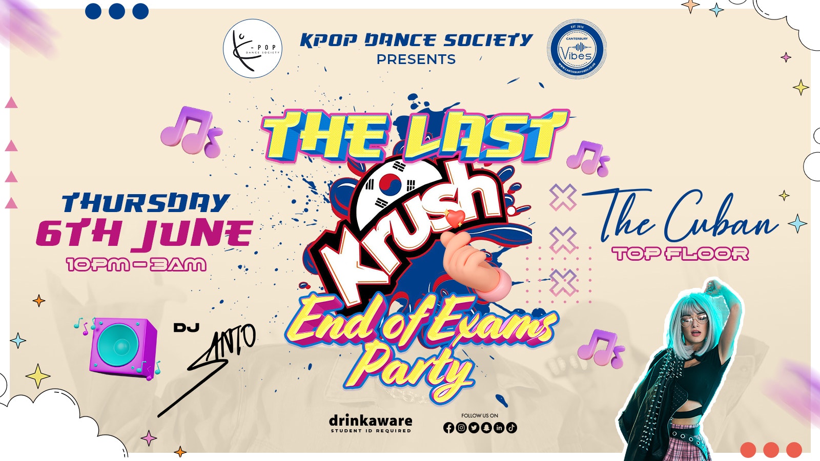 TONIGHT! (Tickets available on the door) Last Krush – KPOP PARTY