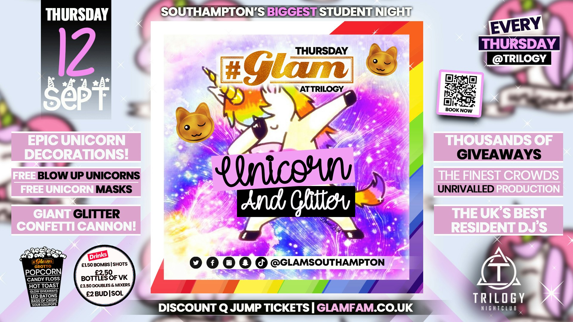 Glam – 🌟﻿✨﻿🦄﻿ UNICORN & GLITTER PARTY!! ﻿🦄✨🌟 | Southampton’s Biggest Student Night
