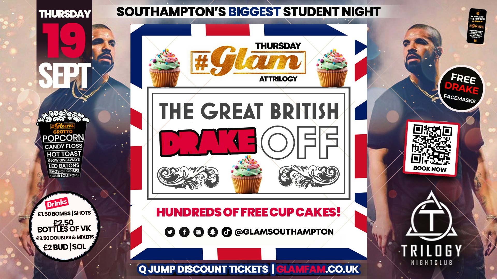 Glam – 🧁🎤 Great British Drake Off 🎤🧁 | Southampton’s Biggest Student Night