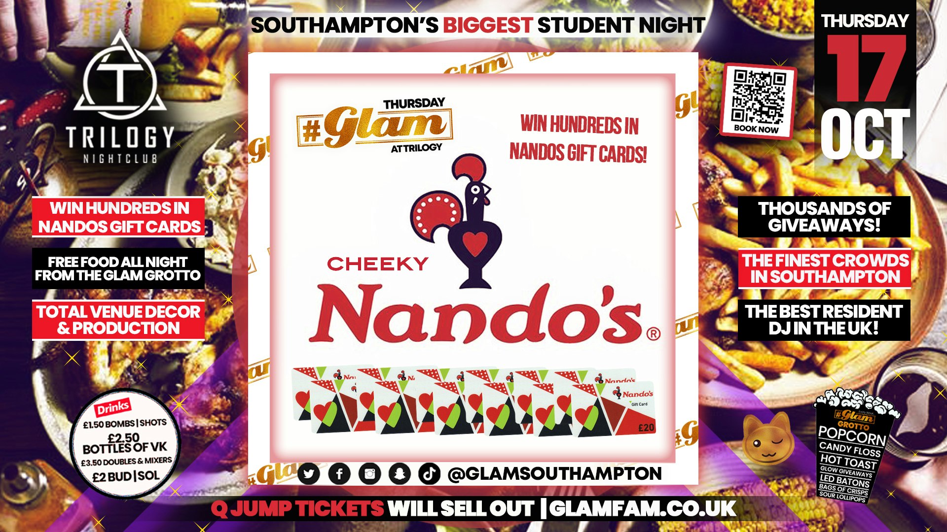 Glam -😋 NANDOS TAKEOVER! 😋 | Southampton’s Biggest Student Night