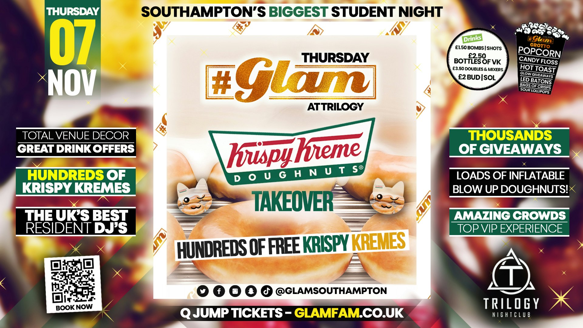 Glam – 🍩﻿ GLAM KRISPY KREME TAKEOVER! 🍩 | Southampton’s Biggest Student Night 😻