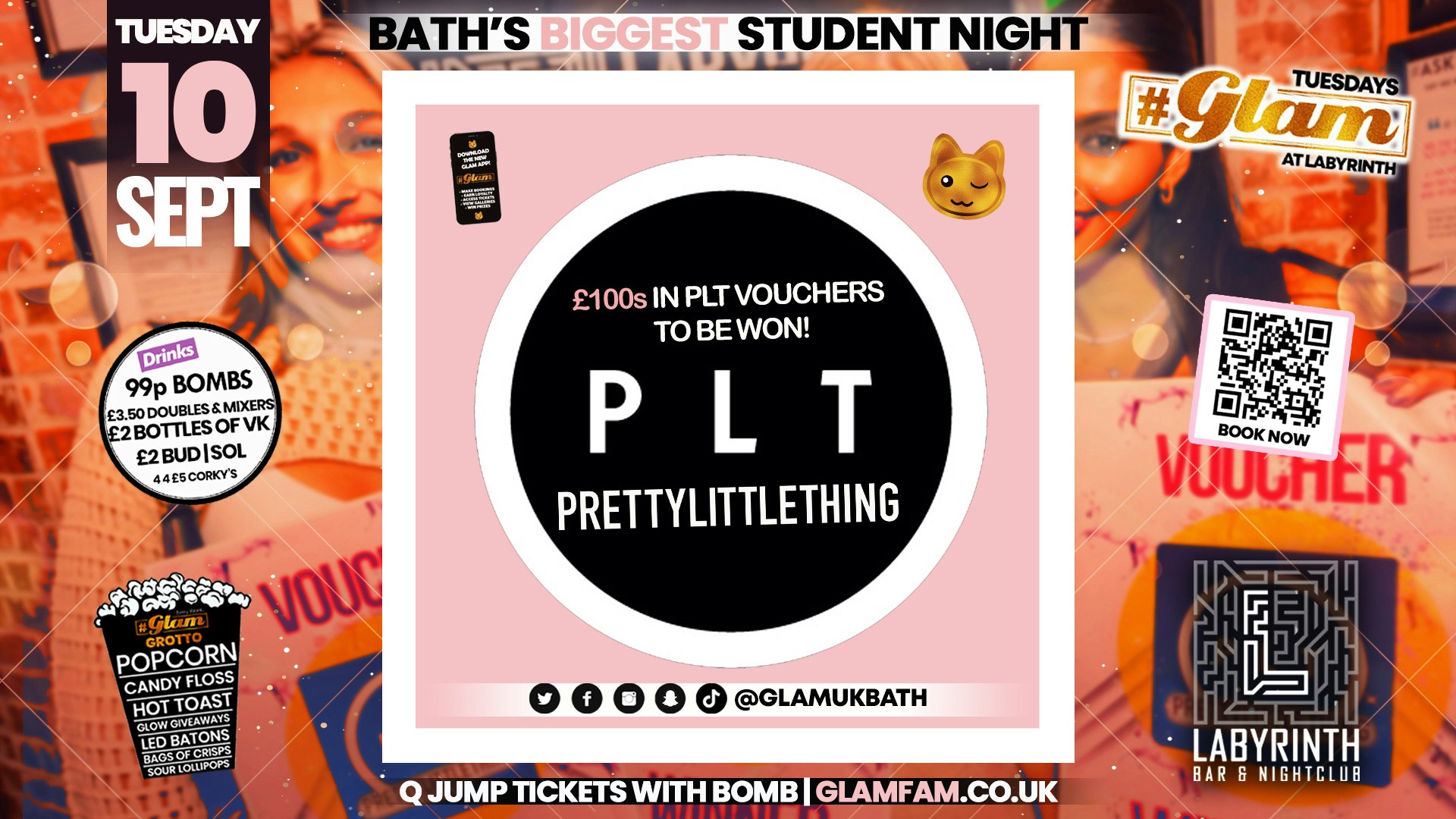 Glam – 💁‍♀️💁🏽‍♀️﻿ PLT GIVEAWAY! 💁‍♀️💁🏽‍♀️ Bath’s Best Student Night | Tuesdays at Labs 😻