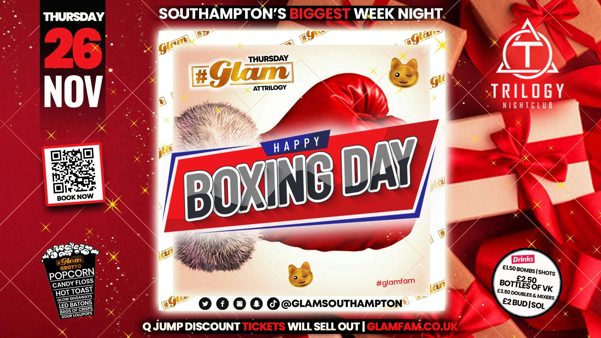 Glam – 🎁﻿ BOXING DAY TAKEOVER! 🎁 | Southampton’s Biggest Week Night 😻