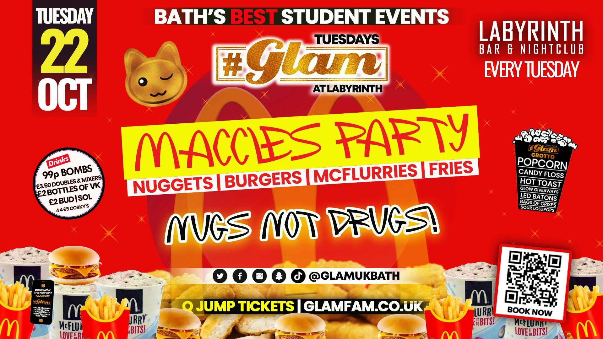 Glam – 😋 MACCIES TAKEOVER! 😋 Bath’s Best Student Night | Tuesdays at Labs 😻