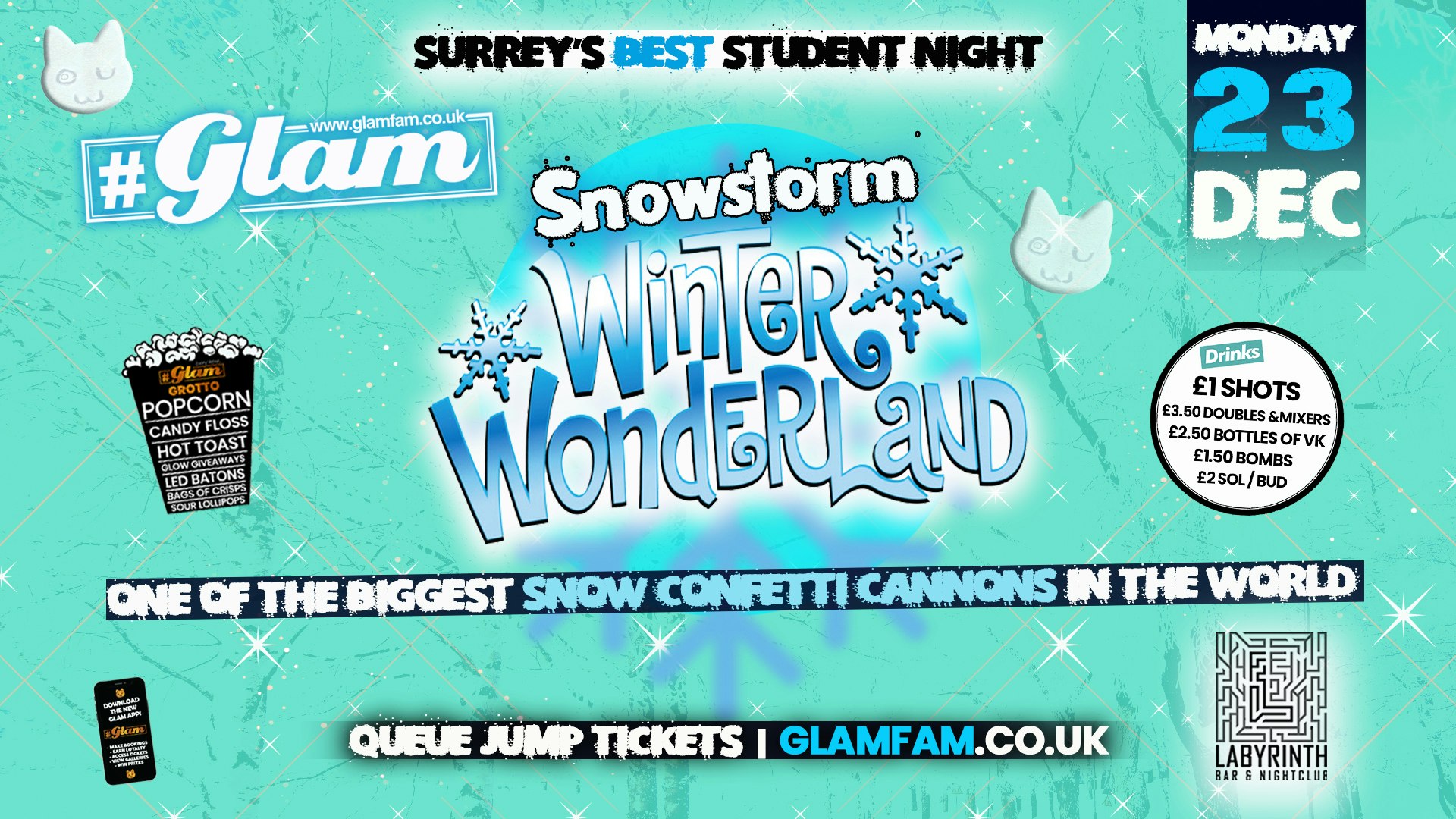 Glam – ﻿﻿﻿﻿❄️ GLAM WINTER WONDERLAND ❄️ Surrey’s Wildest Student Events! Mondays at Labs 😻