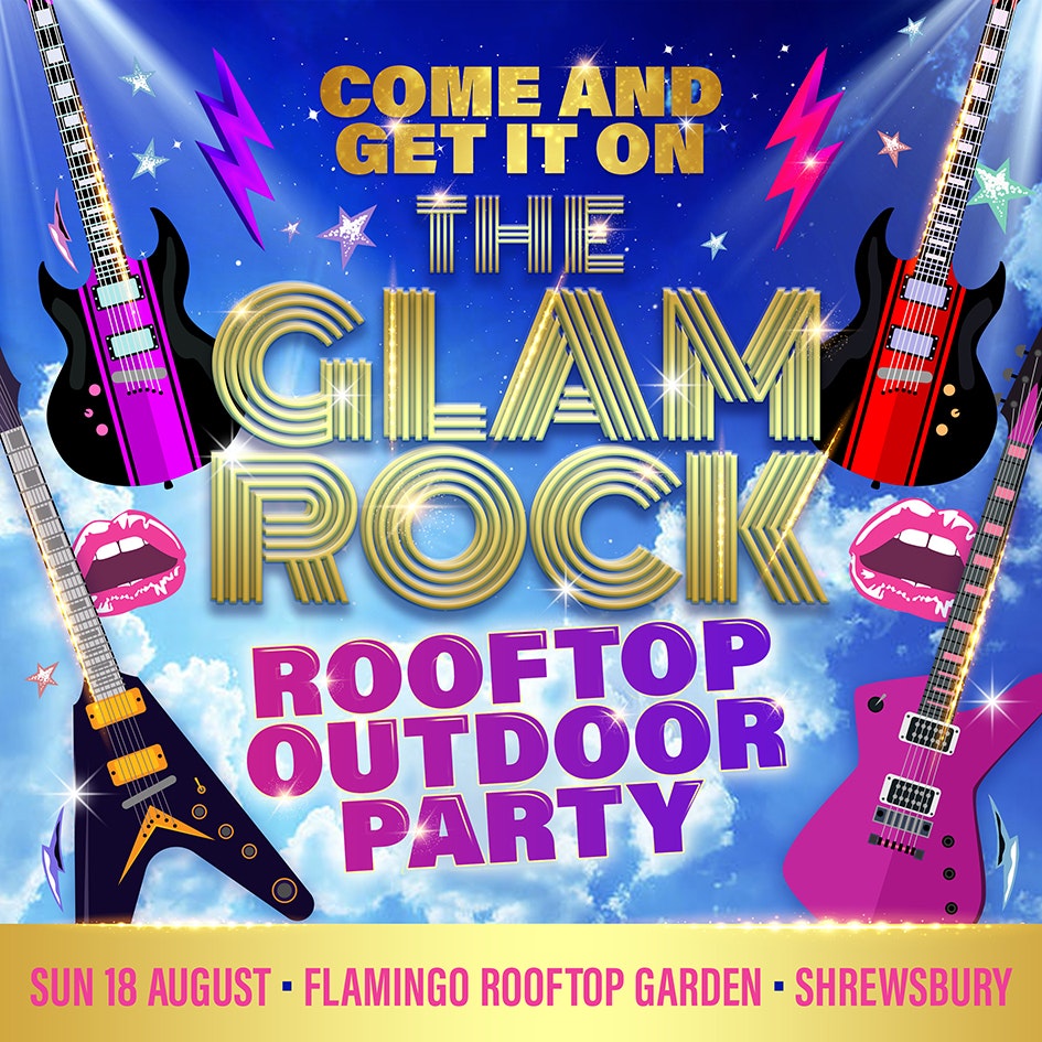 🎸 The Glam Rock Outdoor Rooftop Party  – with leading tribute Total Rex
