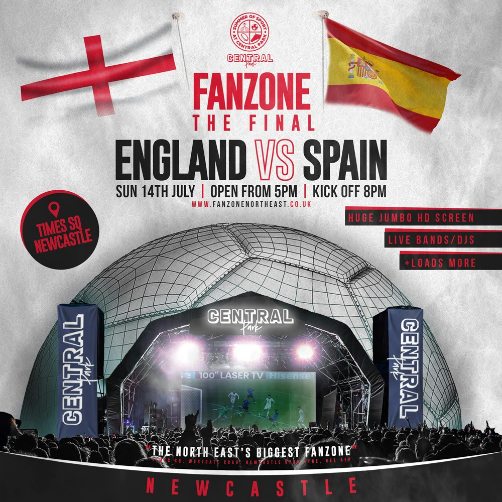 England Vs Spain THE FINAL Central Park Fanzone Newcastle Fanzone