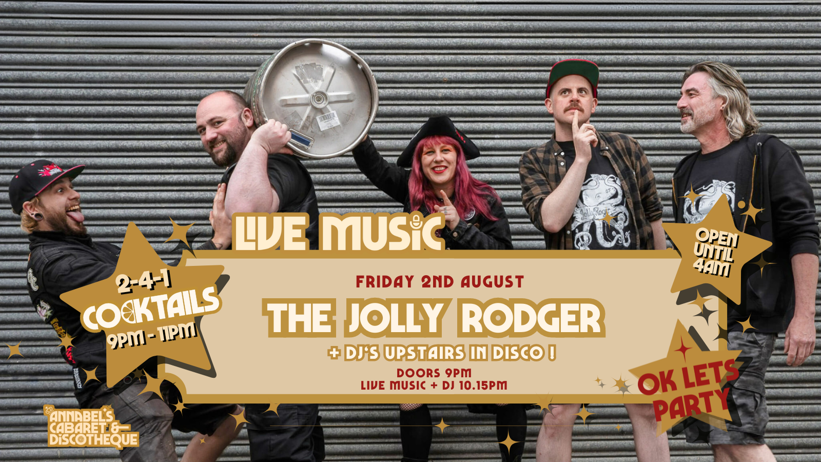 Live Music: JOLLY RODGER // Annabel’s Cabaret & Discotheque