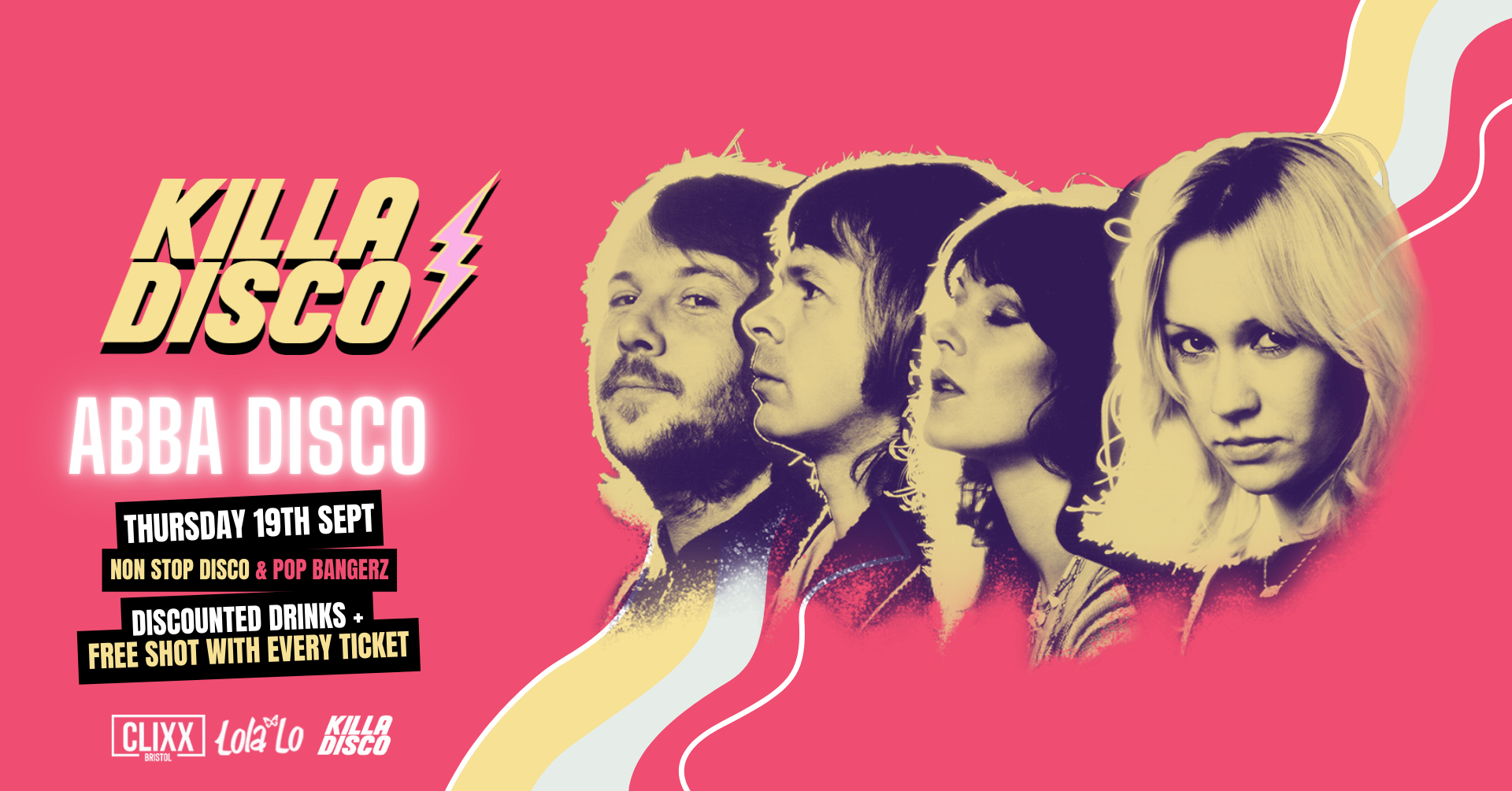 KILLA DISCO ⚡ Abba Disco – Freshers Special / £1.50 J Bombs😋 Free shot with every ticket