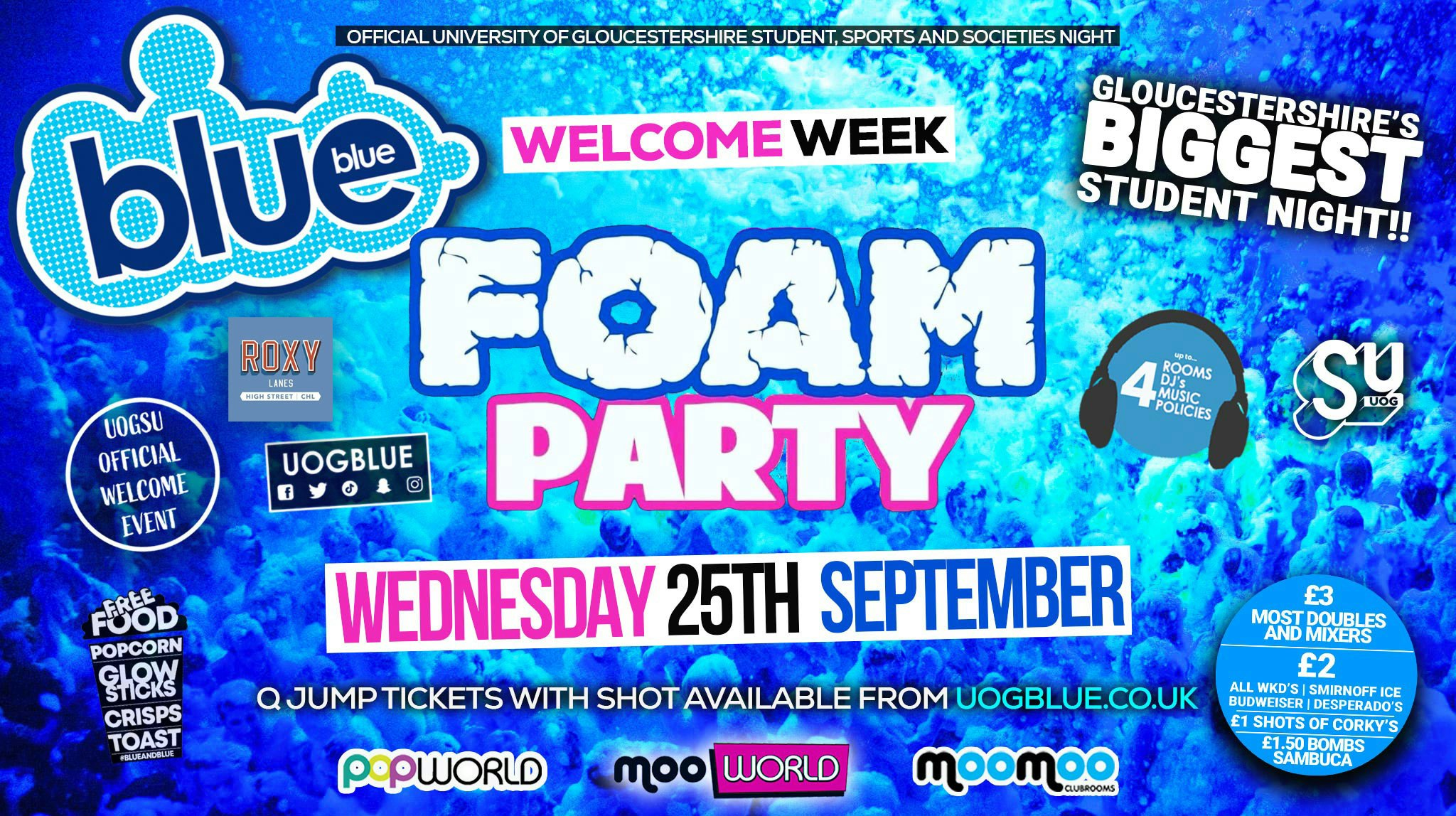 Blue and Blue🫧﻿ OFFICIAL UOG WELCOME WEEK 2024 – FOAM PARTY 🫧