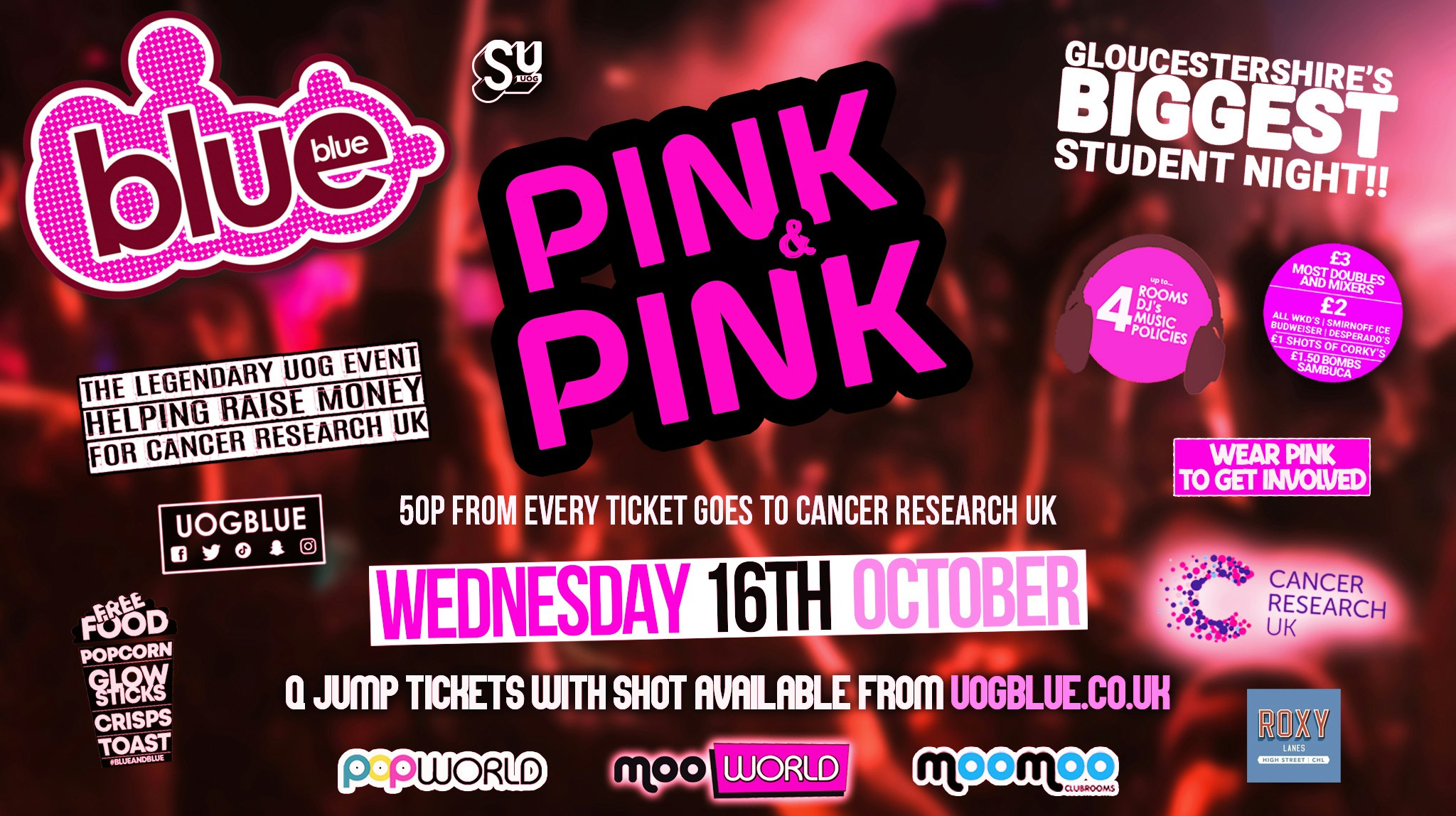 Blue and Blue 💗💗 PINK & PINK! 💗💗 Gloucestershire’s Biggest Student Night