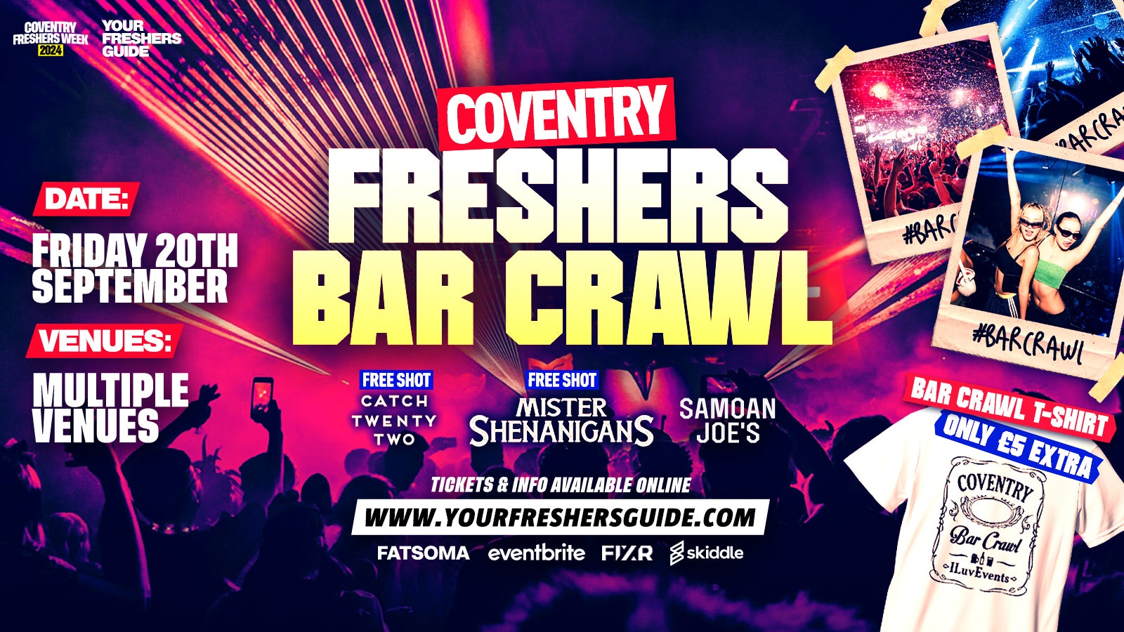 Coventry Freshers Bar Crawl | Coventry Freshers 2024