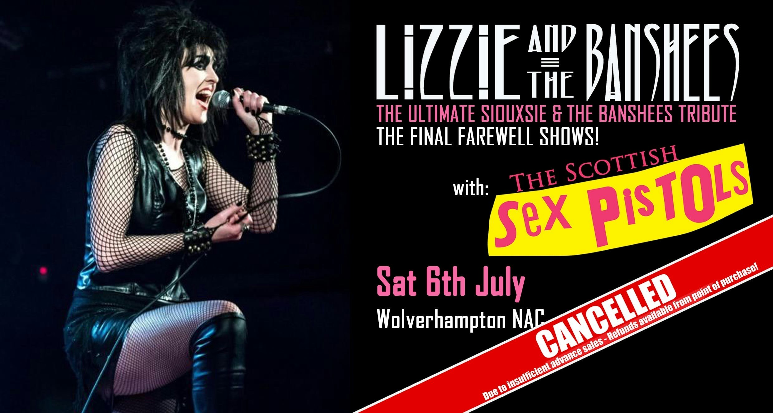 CANCELLED –  THE SCOTTISH SEX PISTOLS + LIZZIE & THE BANSHEES & REPTILE HOUSE