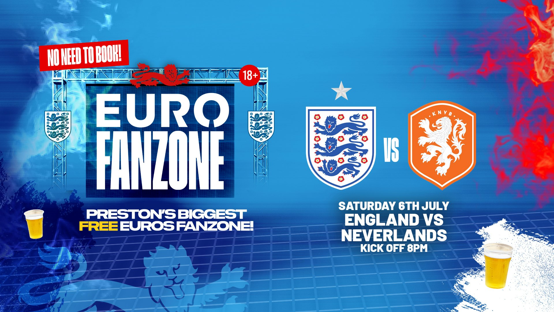 Preston’s Free Euro Fanzone ⚽️ England vs Neverlands