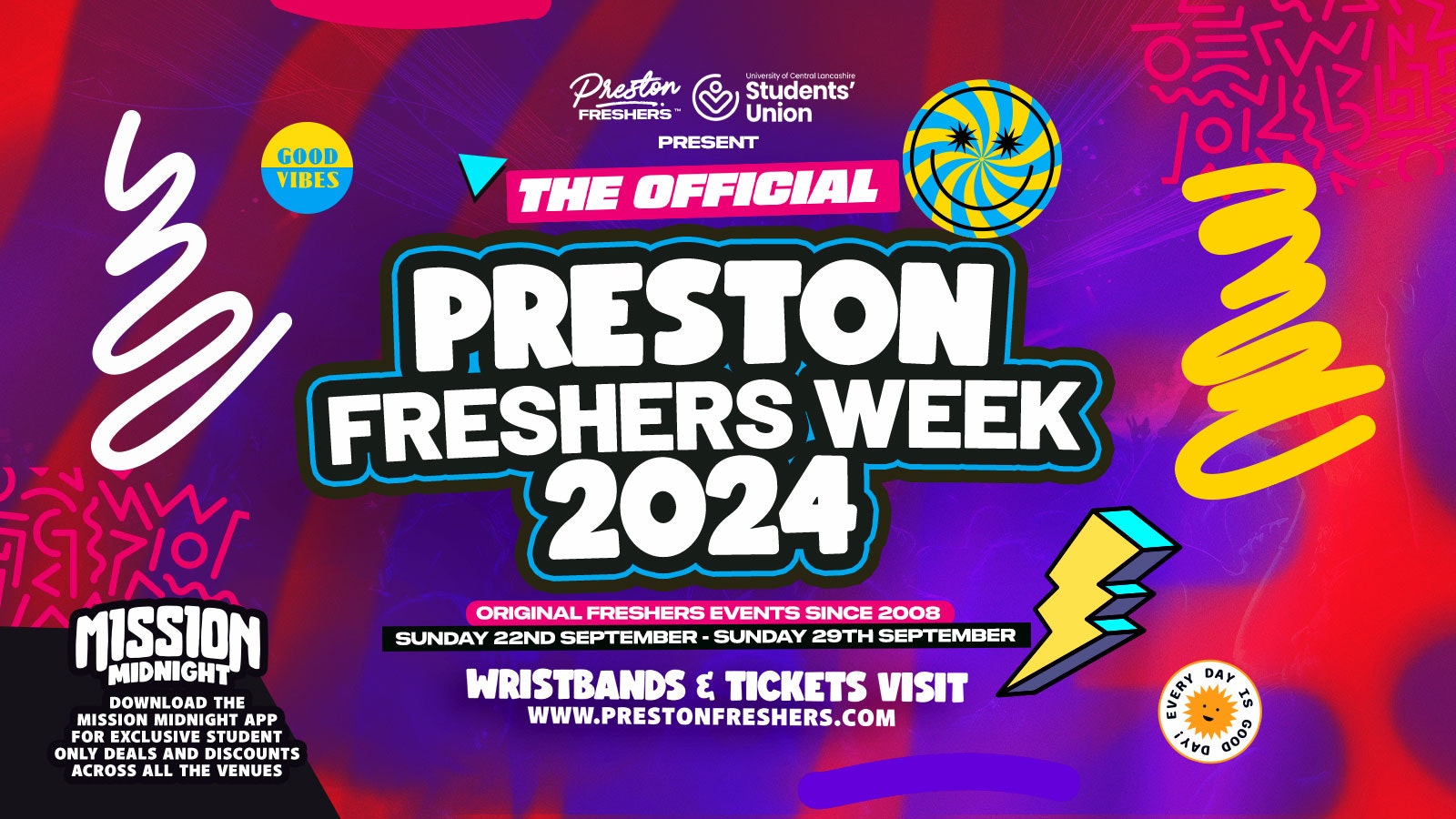 Preston Freshers Official Wristband / Line Up 2024 – Uclan Students | NOW ON SALE