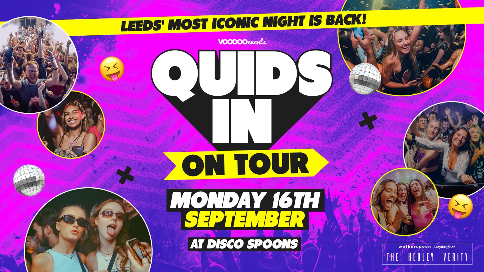 QUIDS IN ON TOUR @ Disco Spoons (Hedley Verity) MONDAY 16th SEPTEMBER