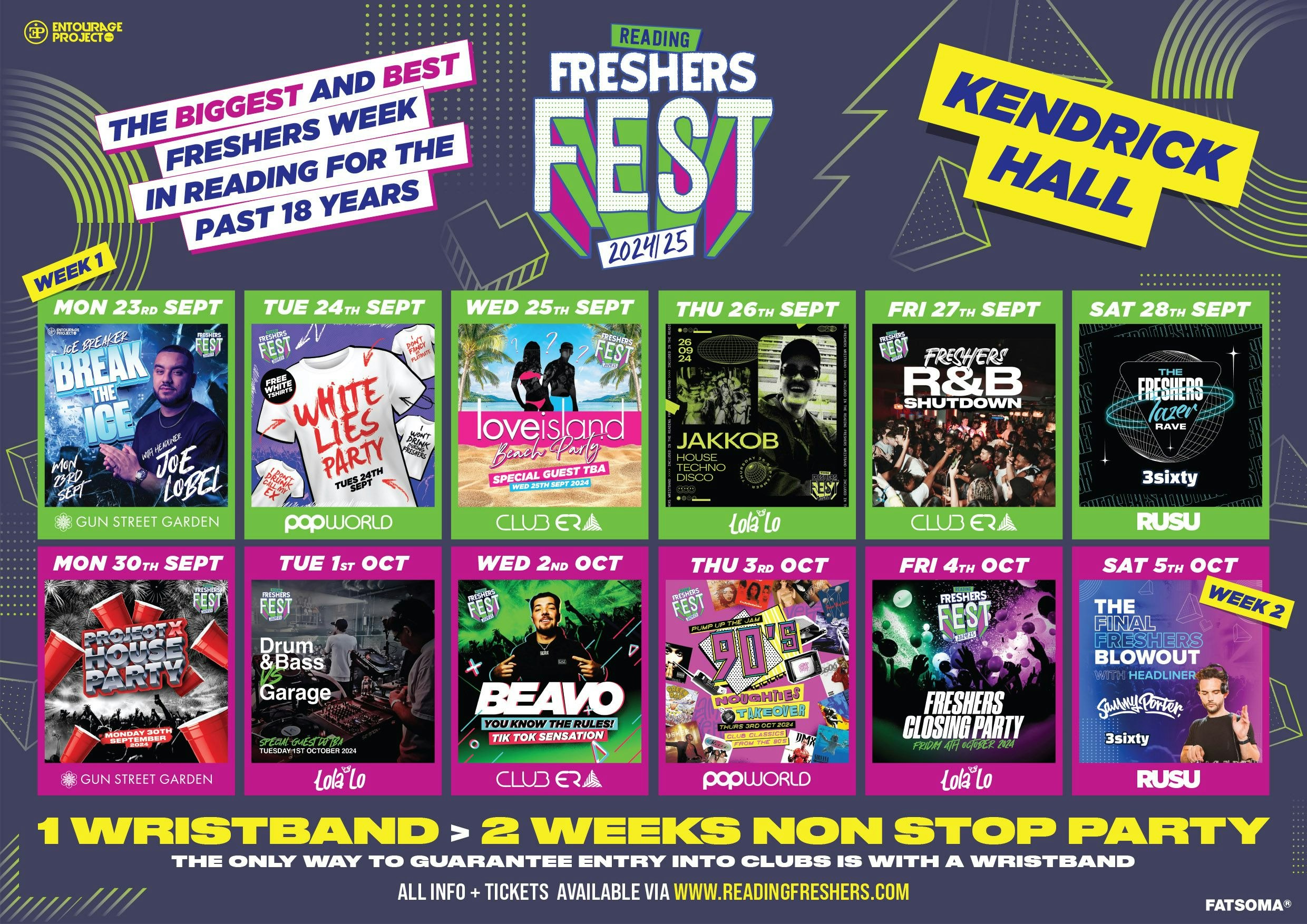 Kendrick Halls Reading Freshers Fest 24/25 🎪  FINAL 50 WRISTBANDS