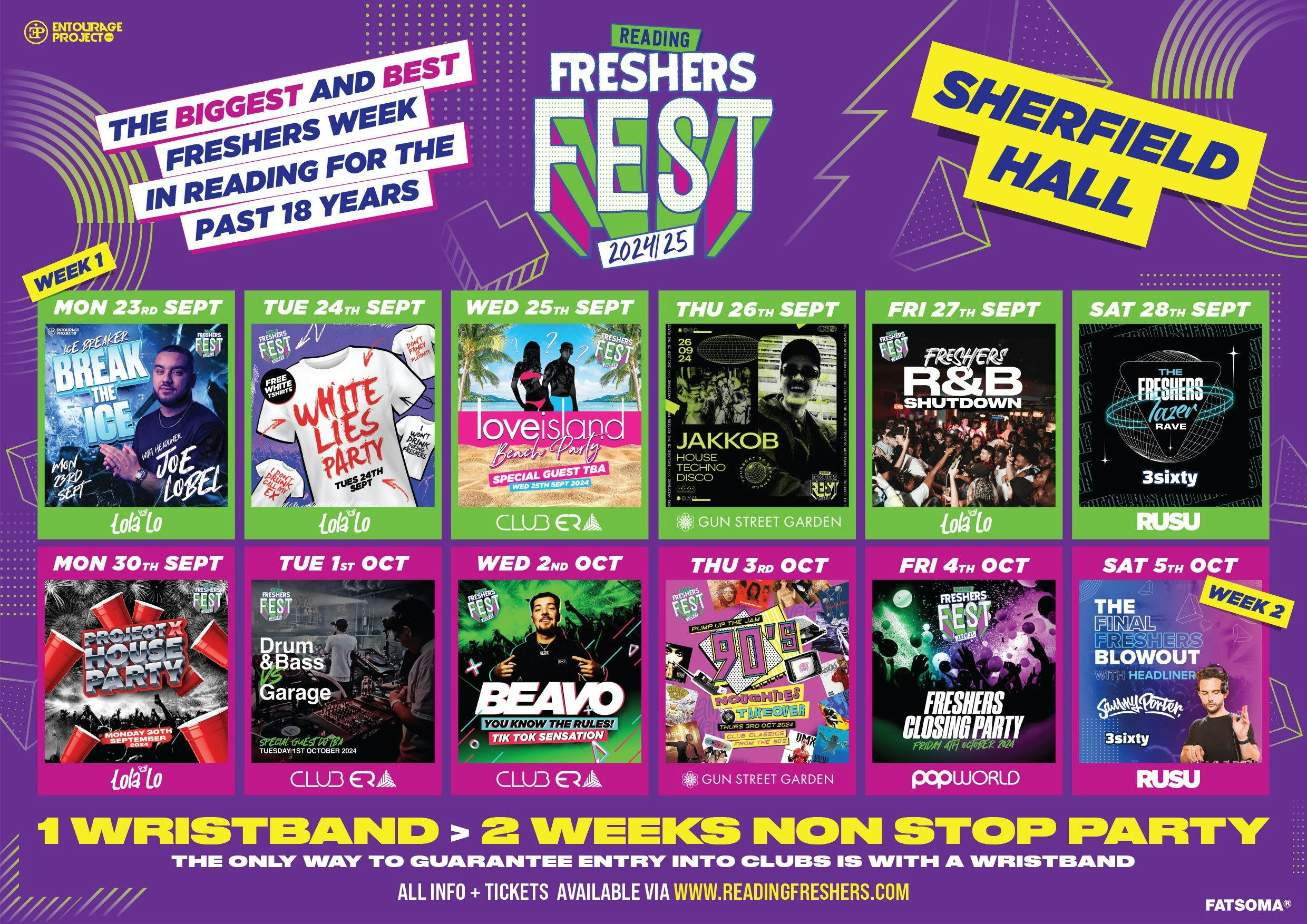 Sherfield Halls Reading Freshers Fest 24/25 🎪 FINAL 50 WRISTBANDS