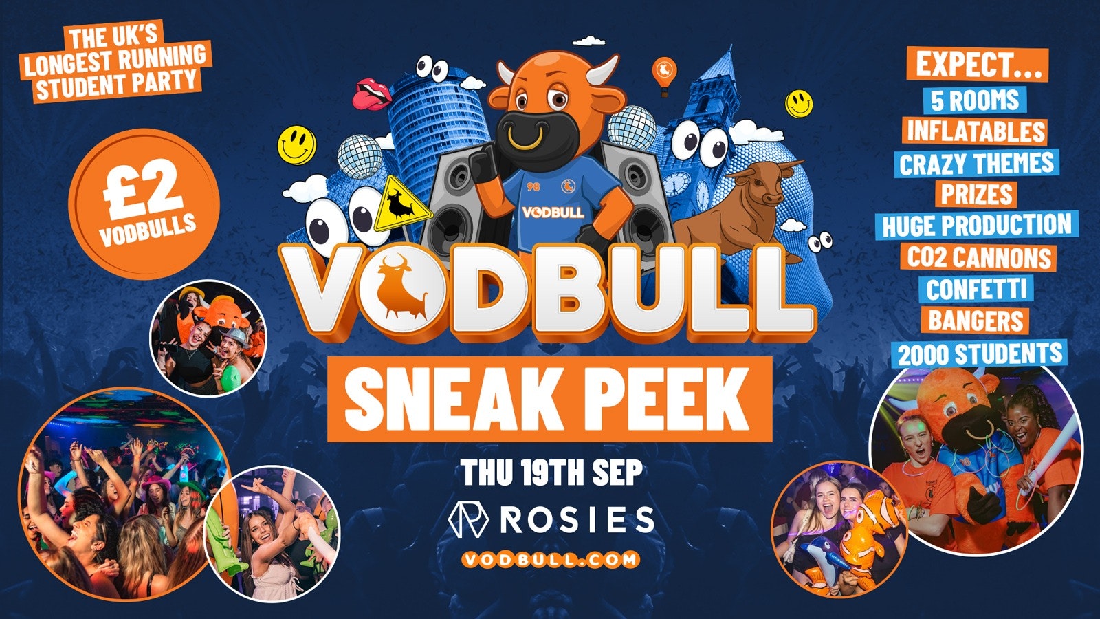 🧡 VODBULL at ROSIES!! 👀 FRESHERS SNEAK PEEK! 19/09 👀 Aston & BCU Welcome!! [🔥SELLING FAST!! 🔥]