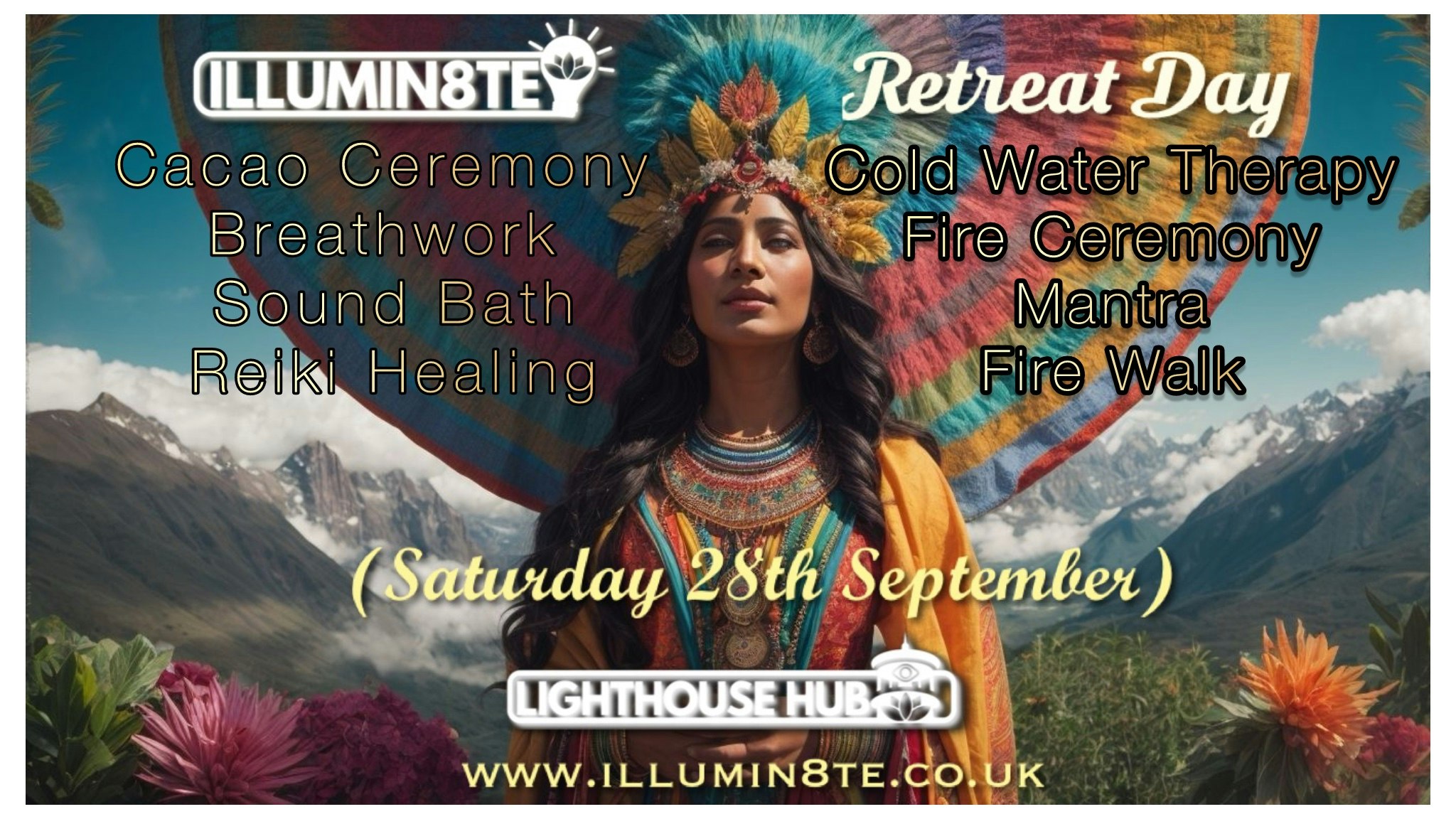 Illumin8te Retreat Day | Blue Lotus Cacao Ceremony & Fire Walk (Saturday 28th September) @ The Lighthouse Hub 1PM