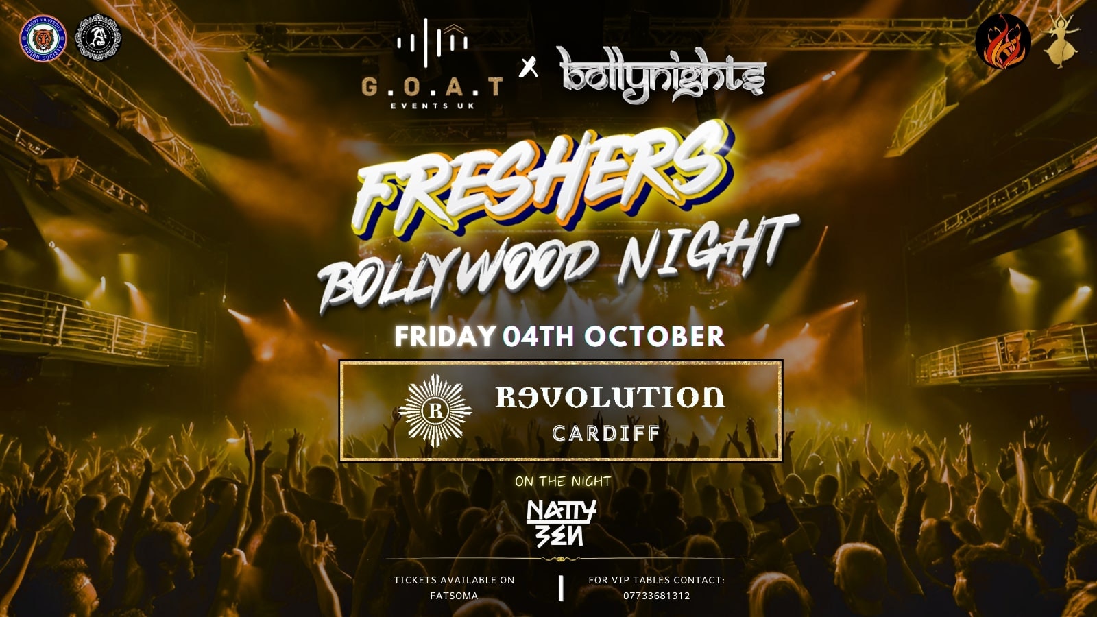 Bollynights Cardiff  – Friday 4th October | Freshers Party | Revolution Cardiff