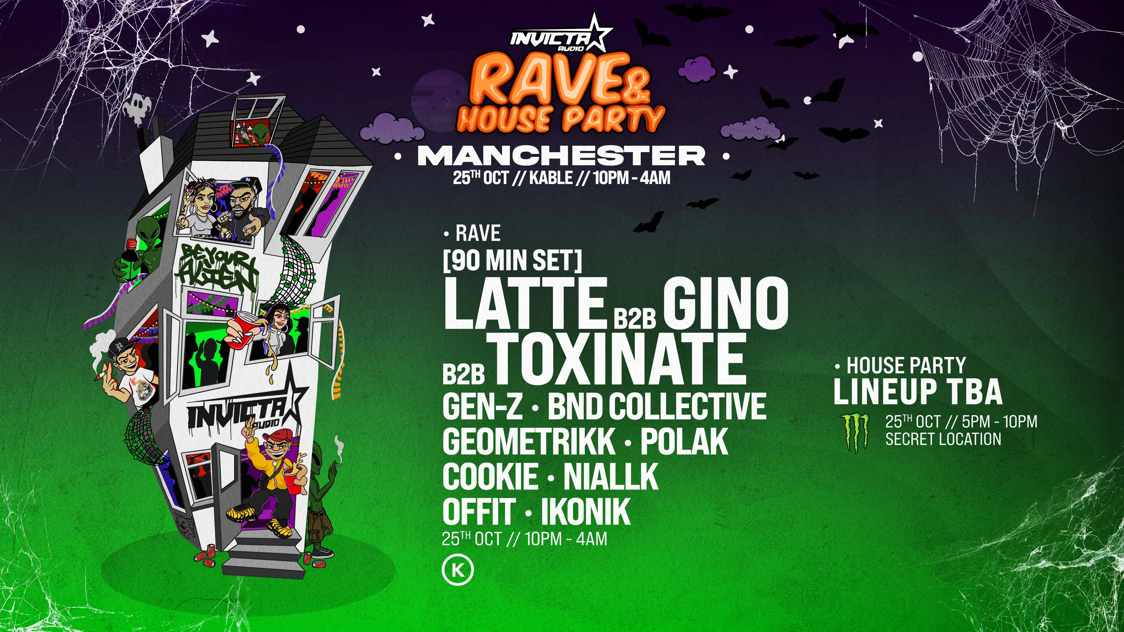 Invicta Audio: Latte b2b Gino b2b Toxinate, Gen-Z | MANCHESTER at Kable ...