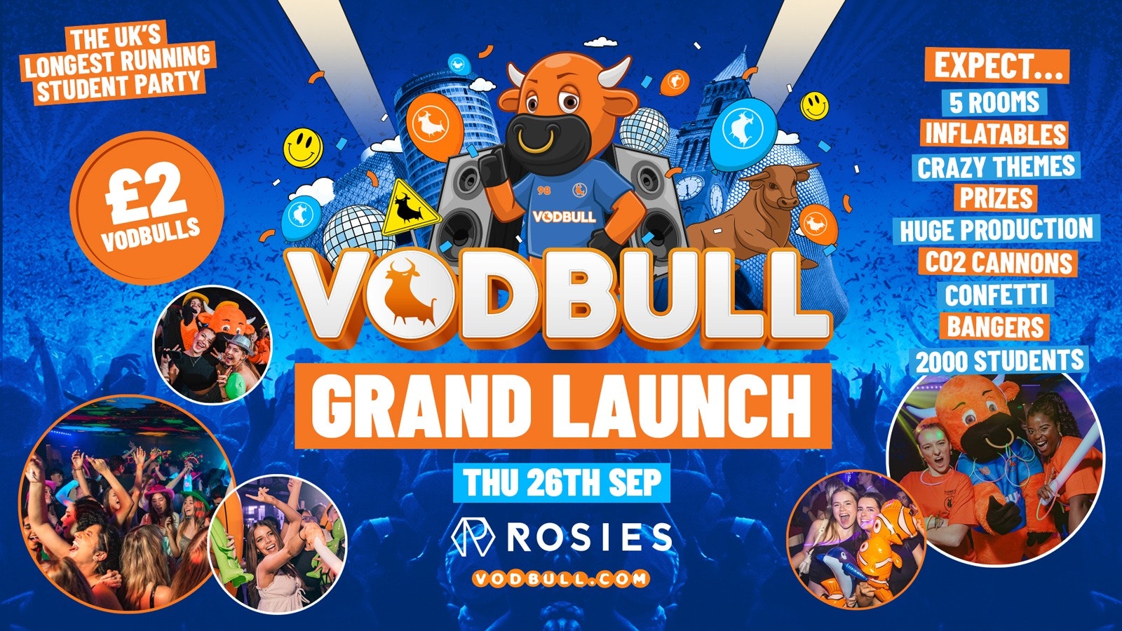 🧡 VODBULL at ROSIES!! ‼️ GRAND LAUNCH! 26/09 ‼️  Freshers Welcome!!