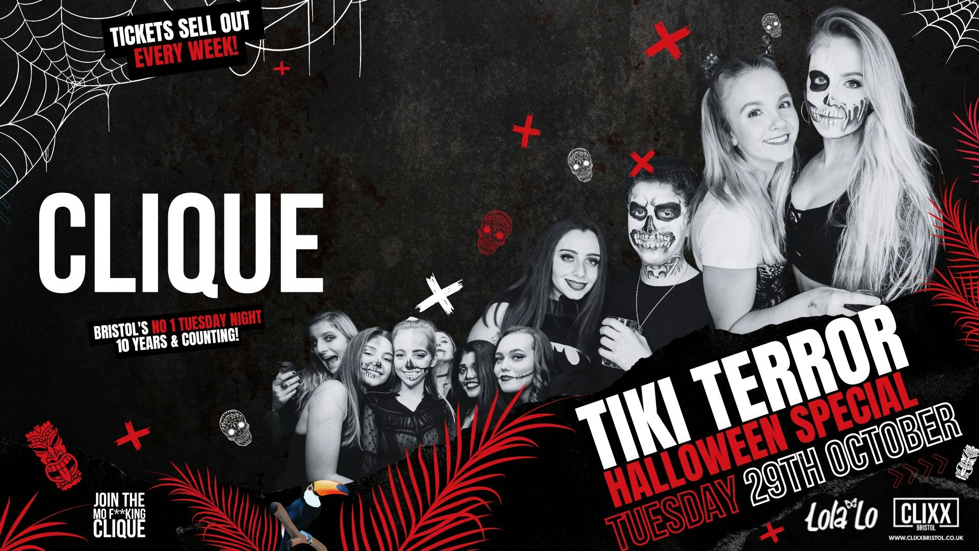 CLIQUE | Tiki Terror👻  £1.50 J Bombs 😍 Halloween Special