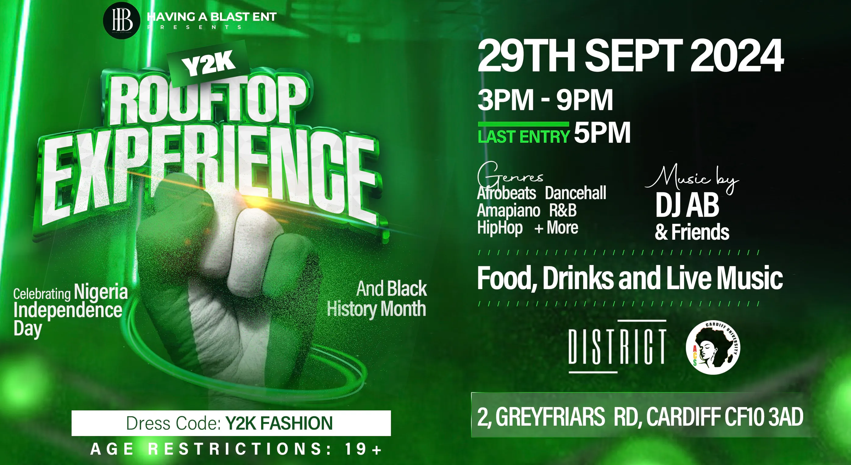 DJ AB & Friends - The Y2K RoofTop Party at District Cardiff, Cardiff on ...