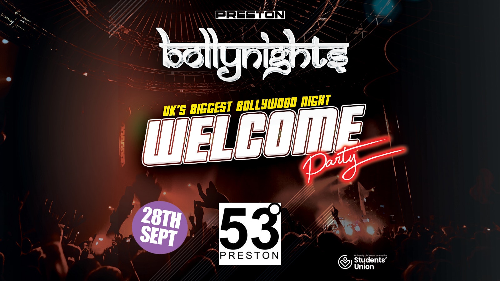 Bollynights Preston – Welcome Party | Saturday 28th September | 53 Degrees