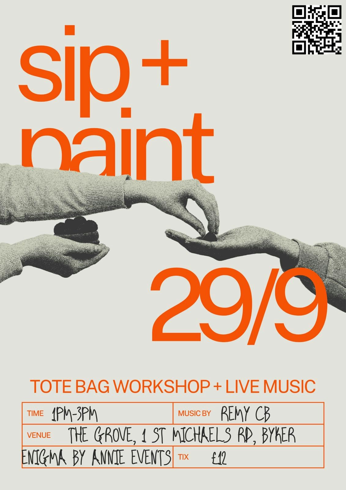 SIP + PAINT | Tote Bag Workshop