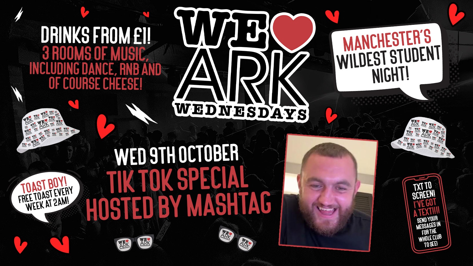 WE ❤️ WEDNESDAYS : TIK TOK SPECIAL with MASHTAG❣️﻿£2.50 DOUBLES before midnight!