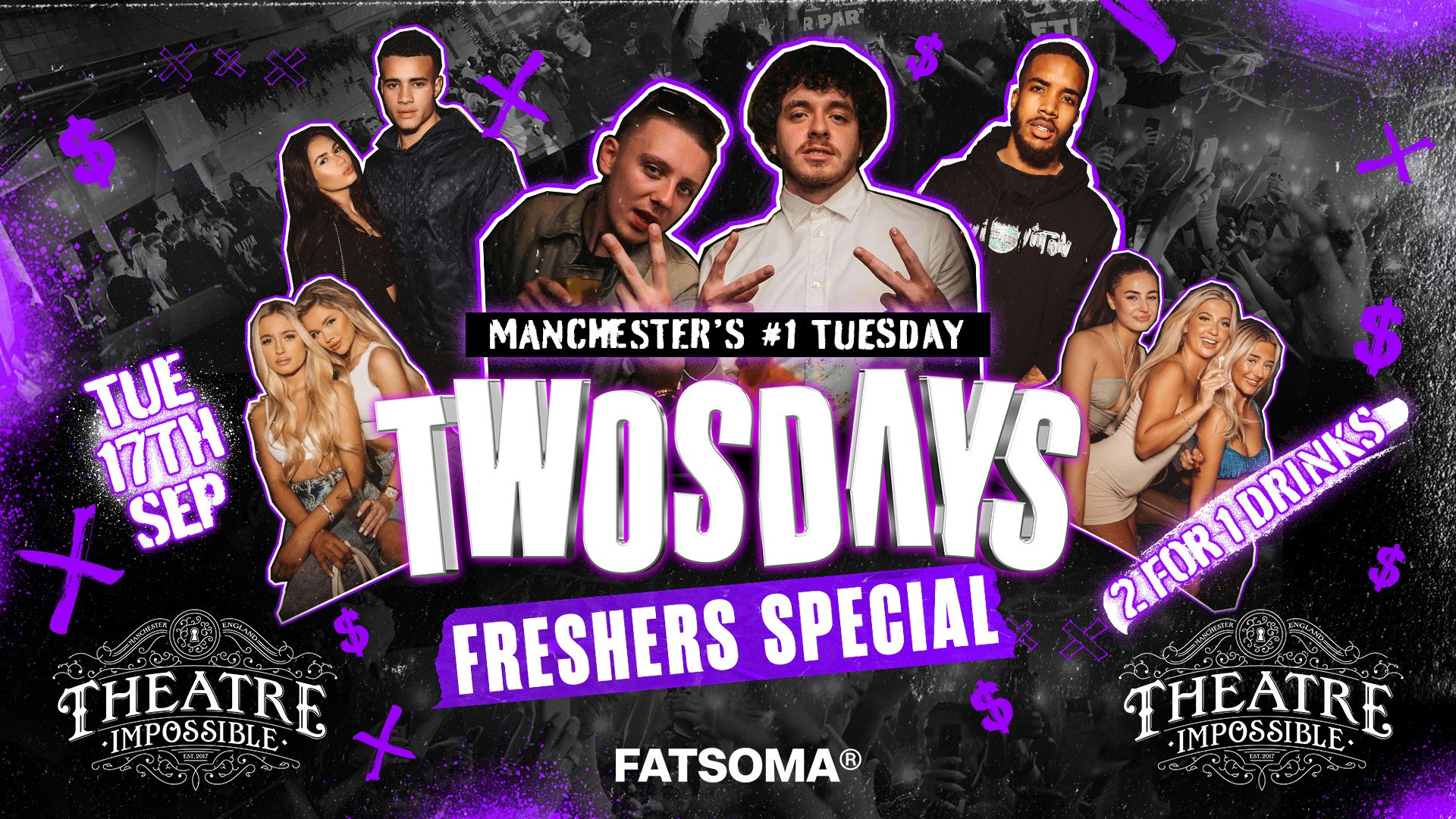 TWOSDAYS ⭐️@ IMPOSSIBLE! 2-4-1 DRINKS 🥃 Manchester’s #1 Hip Hop & Urban Tuesday with Special Guest DJ’s 🔥 FINAL  50 TICKETS