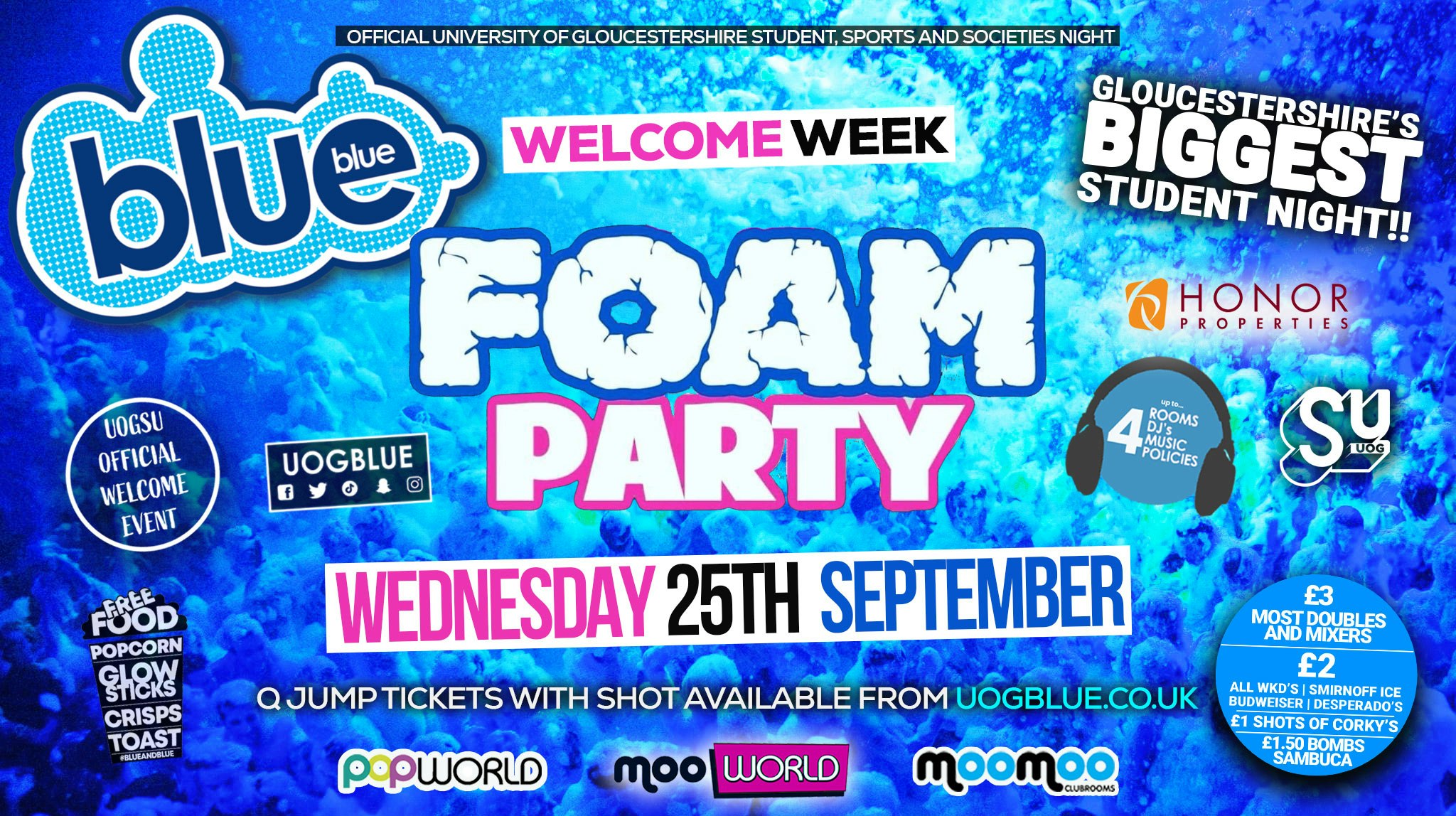 Blue and Blue🫧﻿ OFFICIAL UOG WELCOME WEEK 2024 – FOAM PARTY 🫧