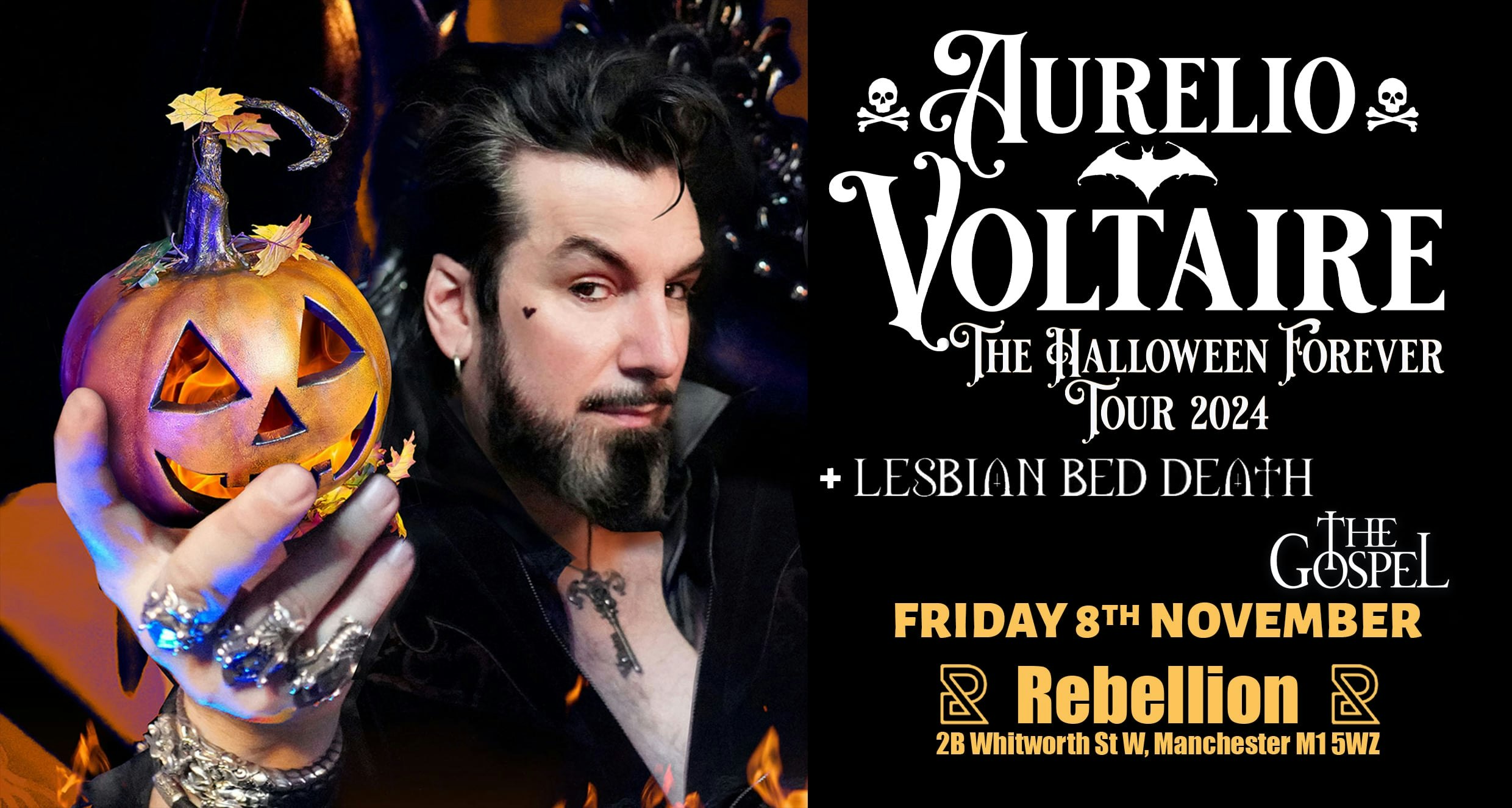 AURELIO VOLTAIRE – The Halloween Forever UK Tour 2024 + Lesbian Bed Death & The Gospel