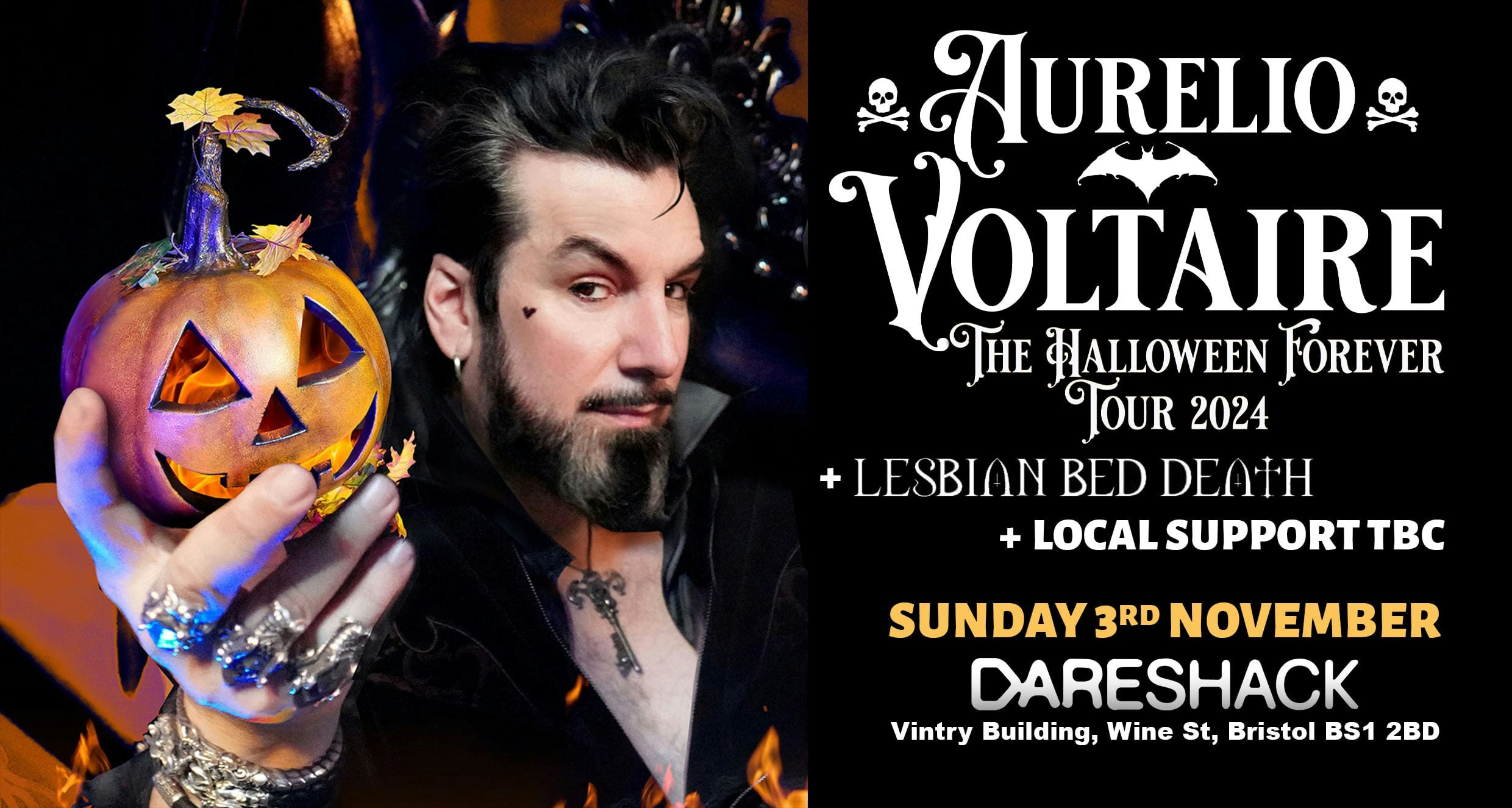 AURELIO VOLTAIRE – The Halloween Forever UK Tour 2024 + Lesbian Bed Death