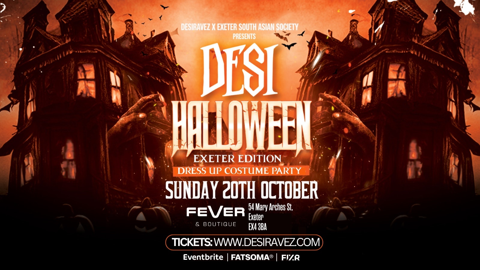 Desi Halloween Party 🎃 – Sunday 20th October @Fever Boutique