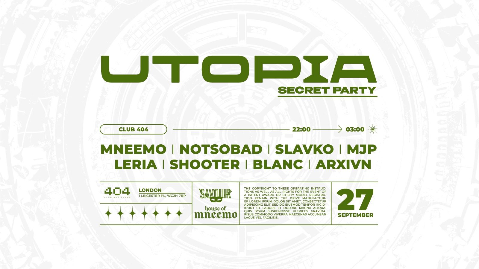 (SECRET) UTOPIA · flyer