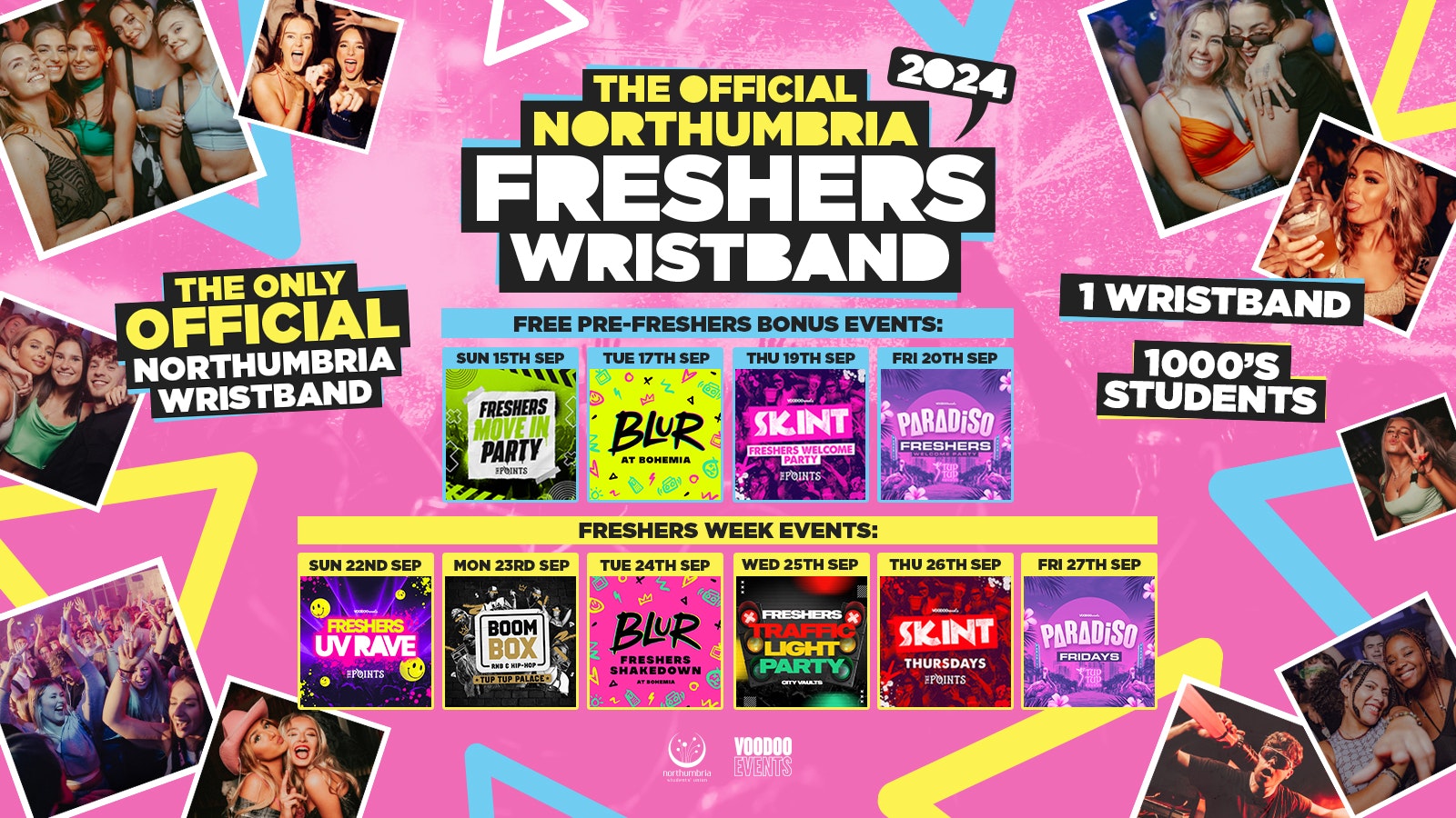 THE OFFICIAL NORTHUMBRIA UNIVERSITY FRESHERS WRISTBAND