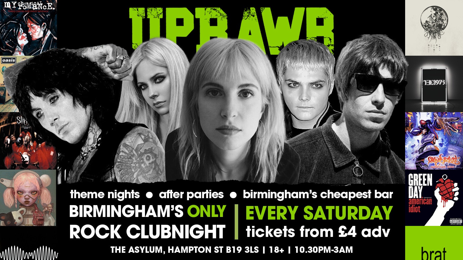 UPRAWR: Rock, Emo, Pop Punk, Indie & Nu Metal Clubnight!