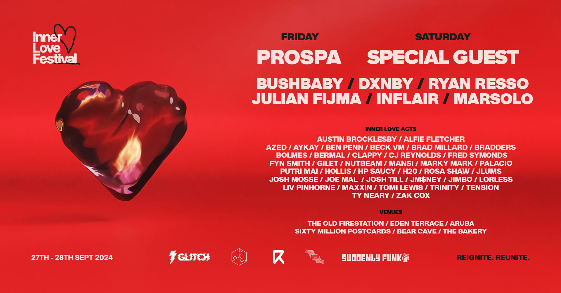 Inner Love Festival – 27/28th September 24 w/ Prospa, Special Guest TBA & more ❤️