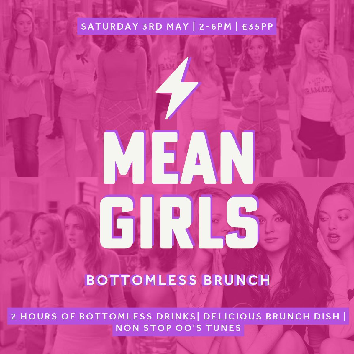bottomless pink girls Mean Girls Bottomless Brunch - Neverland London