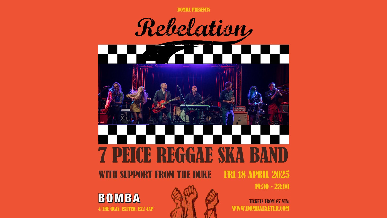 Rebelation – 7 Piece Ska Band – The Duke – Fri 18 April – Bomba – Exeter